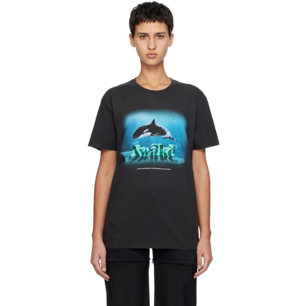 Awake NY Unisex Black Orca T-Shirt Size L